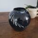Glazed stoneware round vase