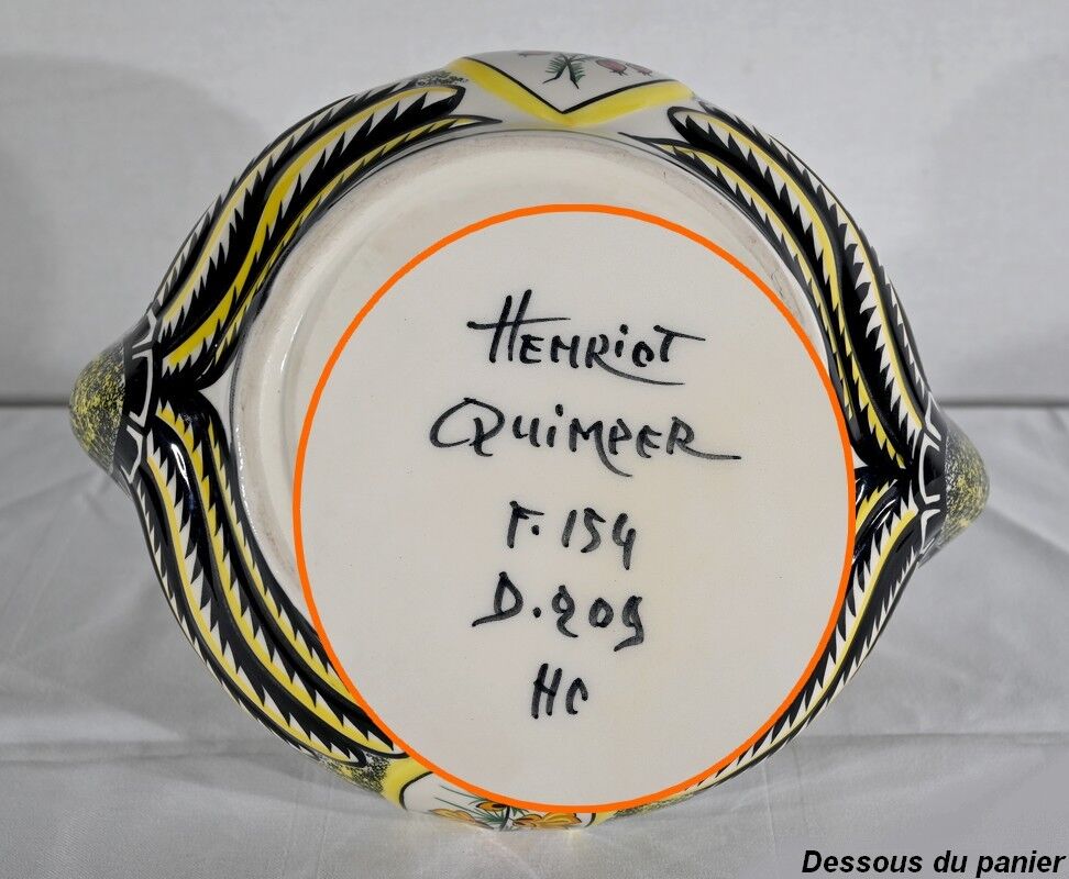 Earthenware basket, Manufacture Henriot Quimper – Mid-twentieth century
