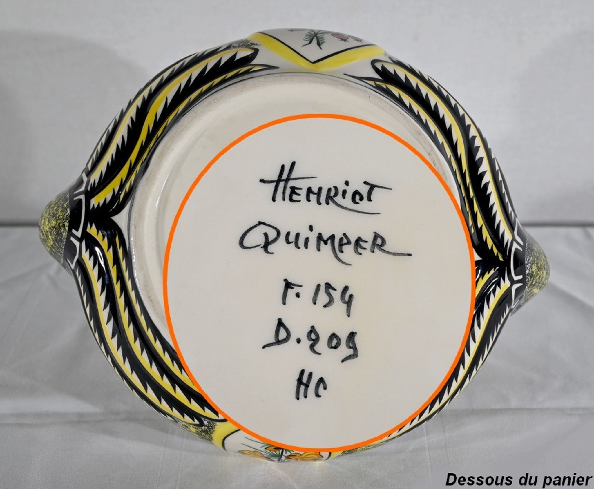 Earthenware basket, Manufacture Henriot Quimper – Mid-twentieth century