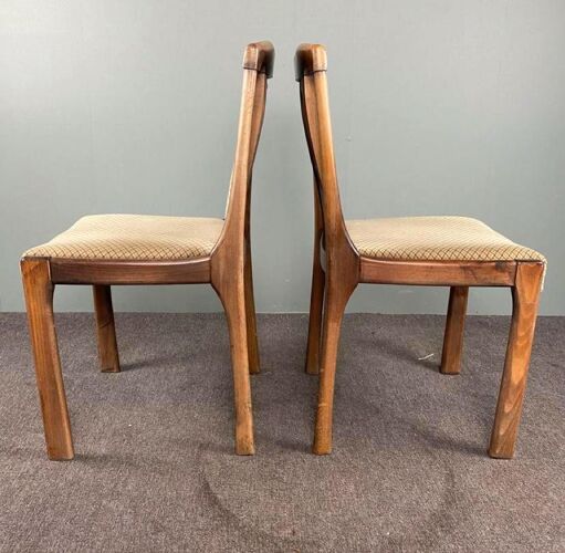 Set de 4 chaises de salle à manger vintage en bois années 60