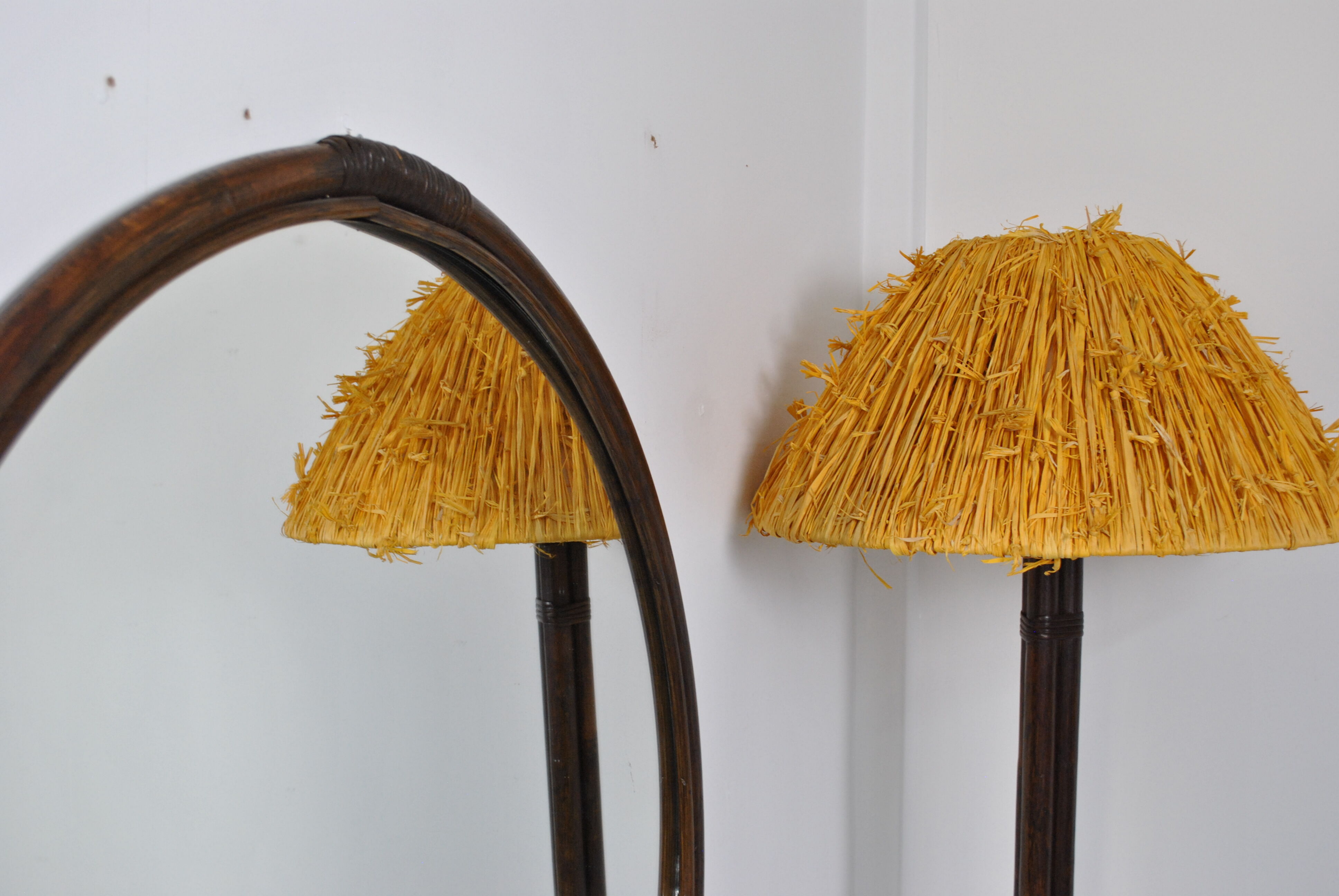 Rattan floor lamp 1970