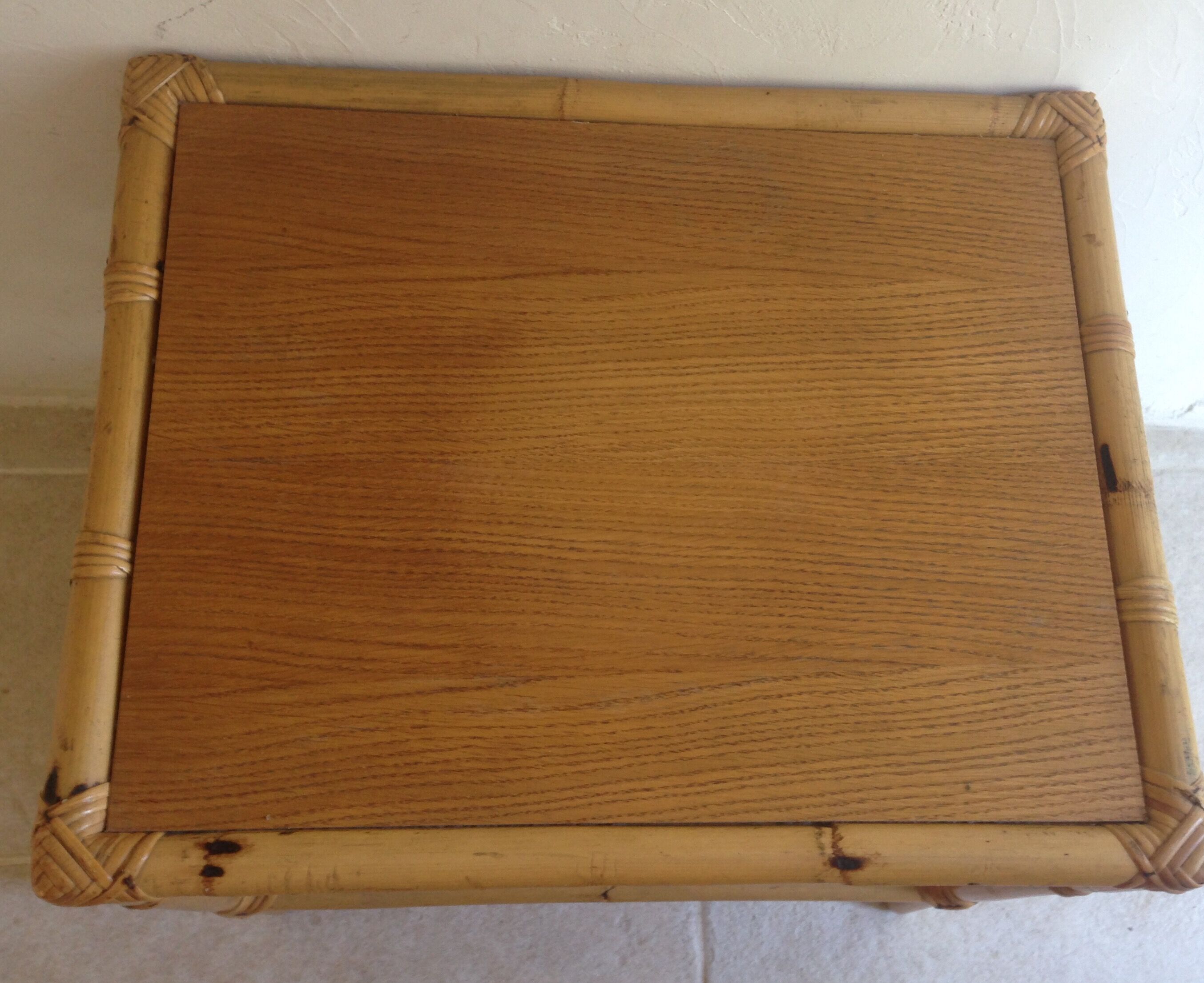 Vintage rattan side table