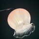 Vintage pink and clear glass elbow wall light.