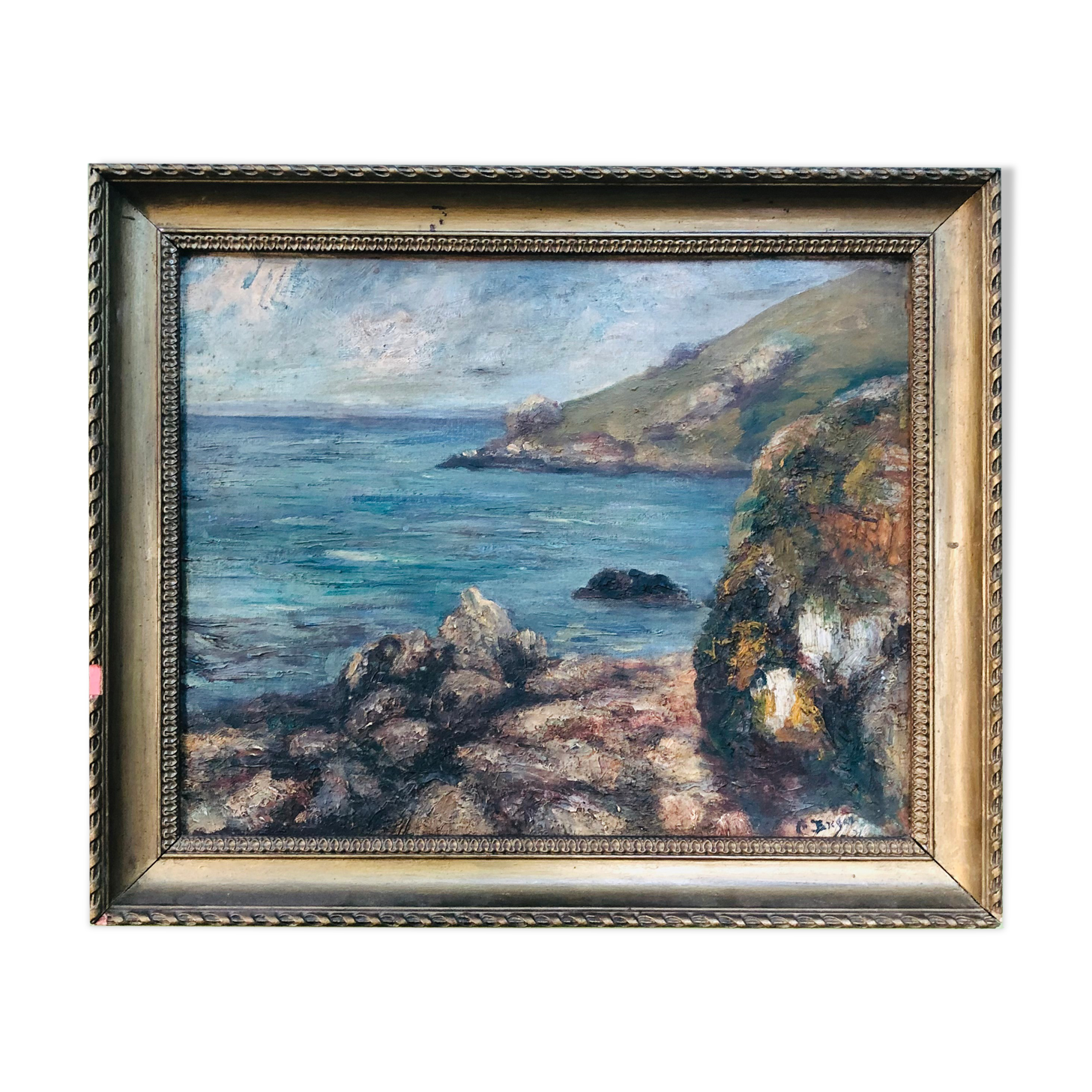 Painting: Breton coastal landscape signed C.BREGEZ and dated 1924