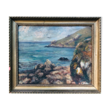 Painting: Breton coastal landscape signed C.BREGEZ and dated 1924