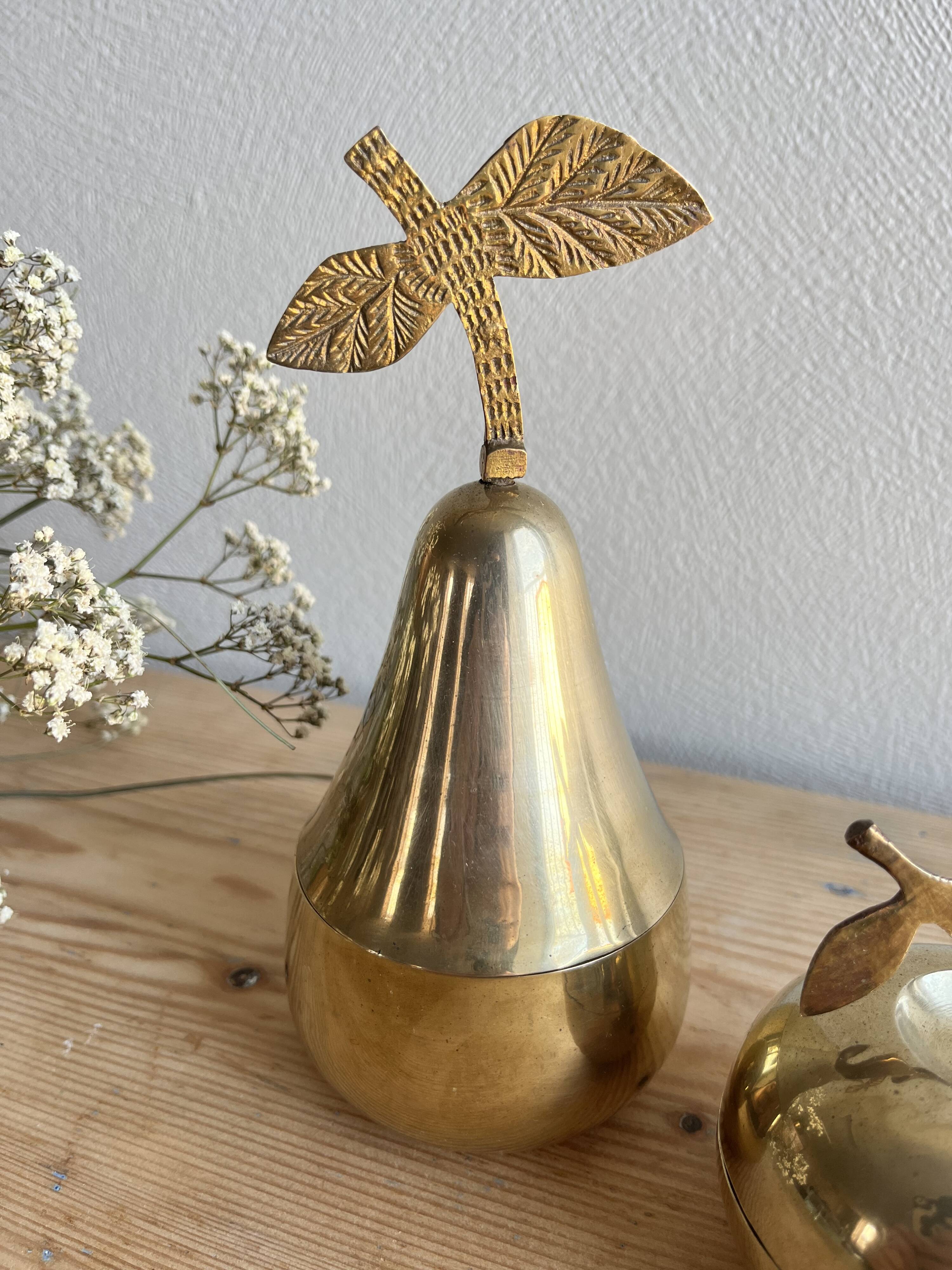 Vintage brass apple pear boxes