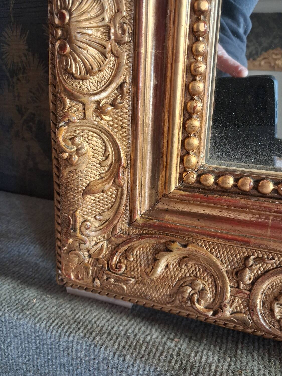 19th century mirror inspired by Louis XV style, 181 x 115
