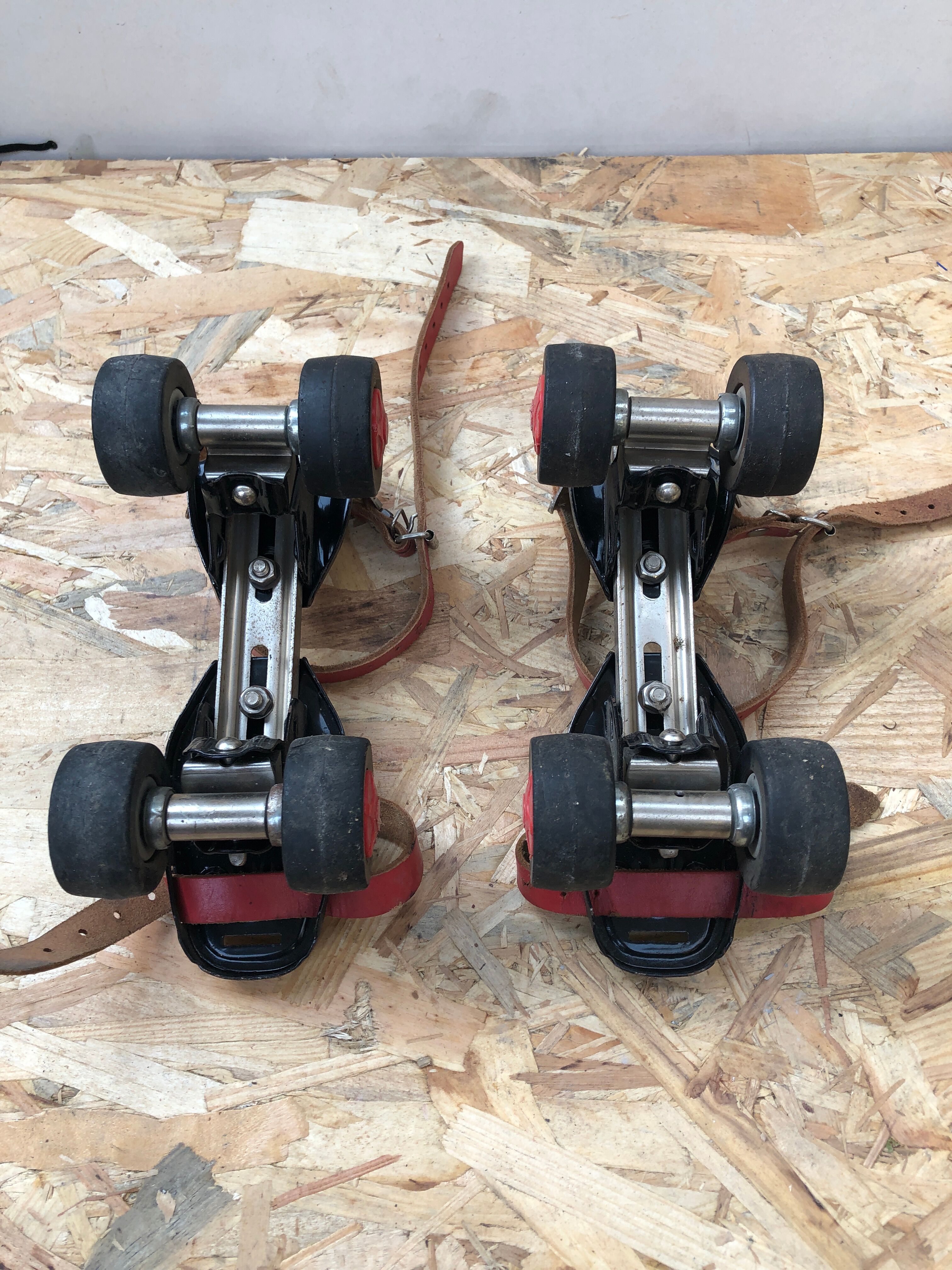 Old pair of roller skates germina metal black