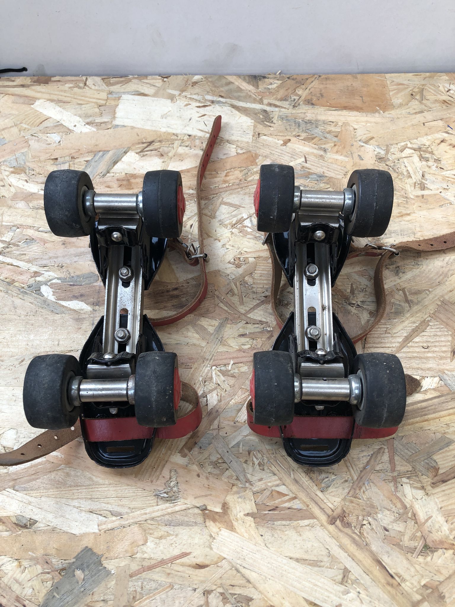Old pair of roller skates germina metal black