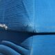 Vintage Landau Aubert duck blue velvet - 70s