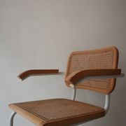 B64 armchair in white metal and canning by Marcel Breuer, Italy