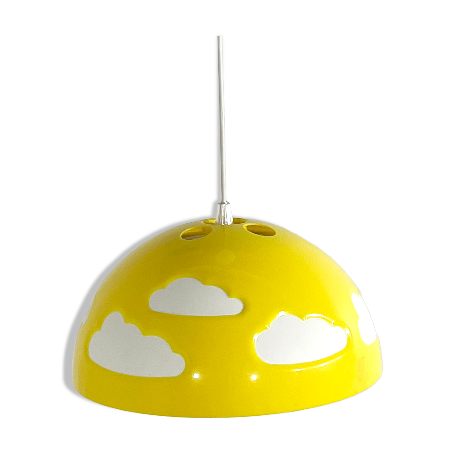 Yellow skojig cloud suspension by henrik preutz for ikea, 1990
