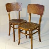 2 Fischel chairs circa 1910 sitting art nouveau bistro