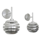 Pair of brushed aluminum Mercury wall lights by Eglo 90s