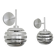 Pair of brushed aluminum Mercury wall lights by Eglo 90s