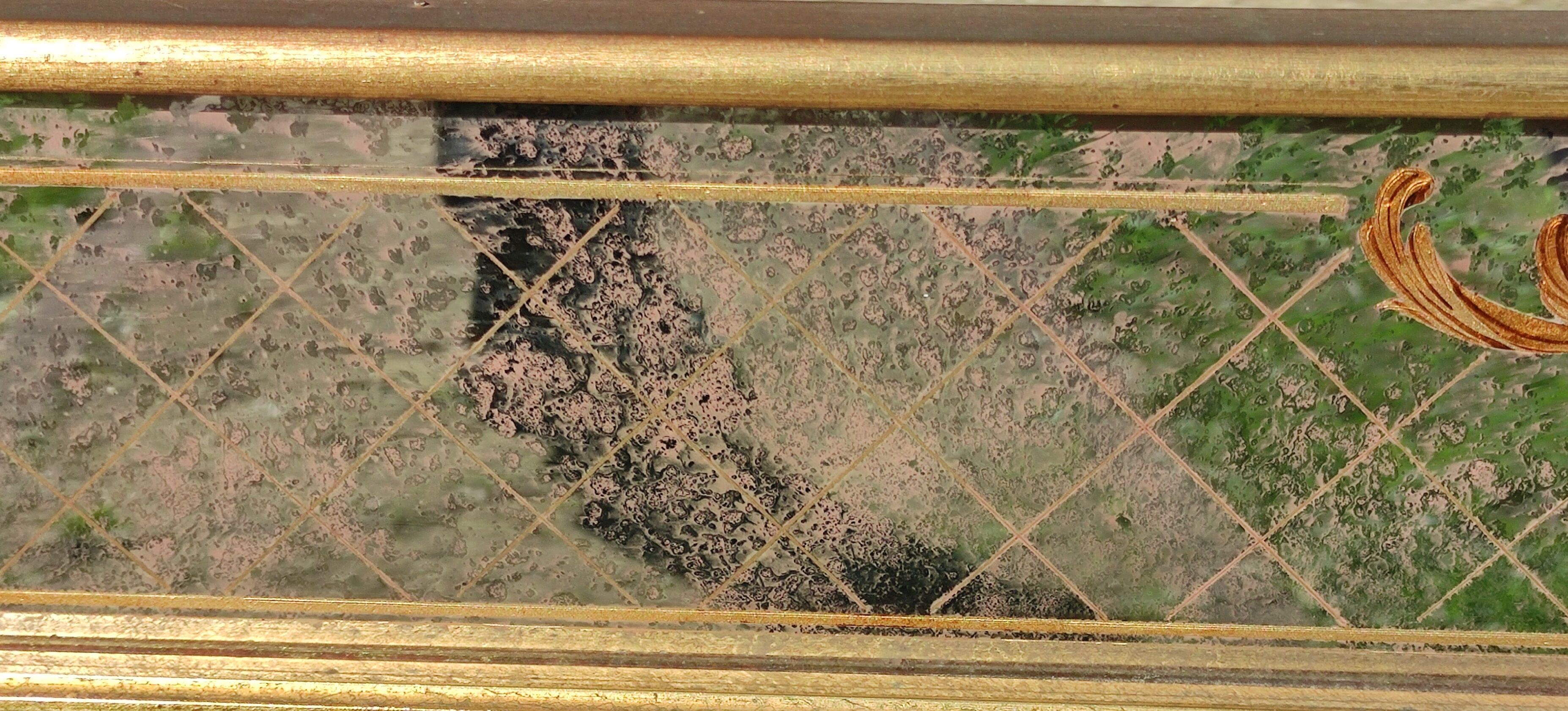 Old parecloses mirror, engraved decoration