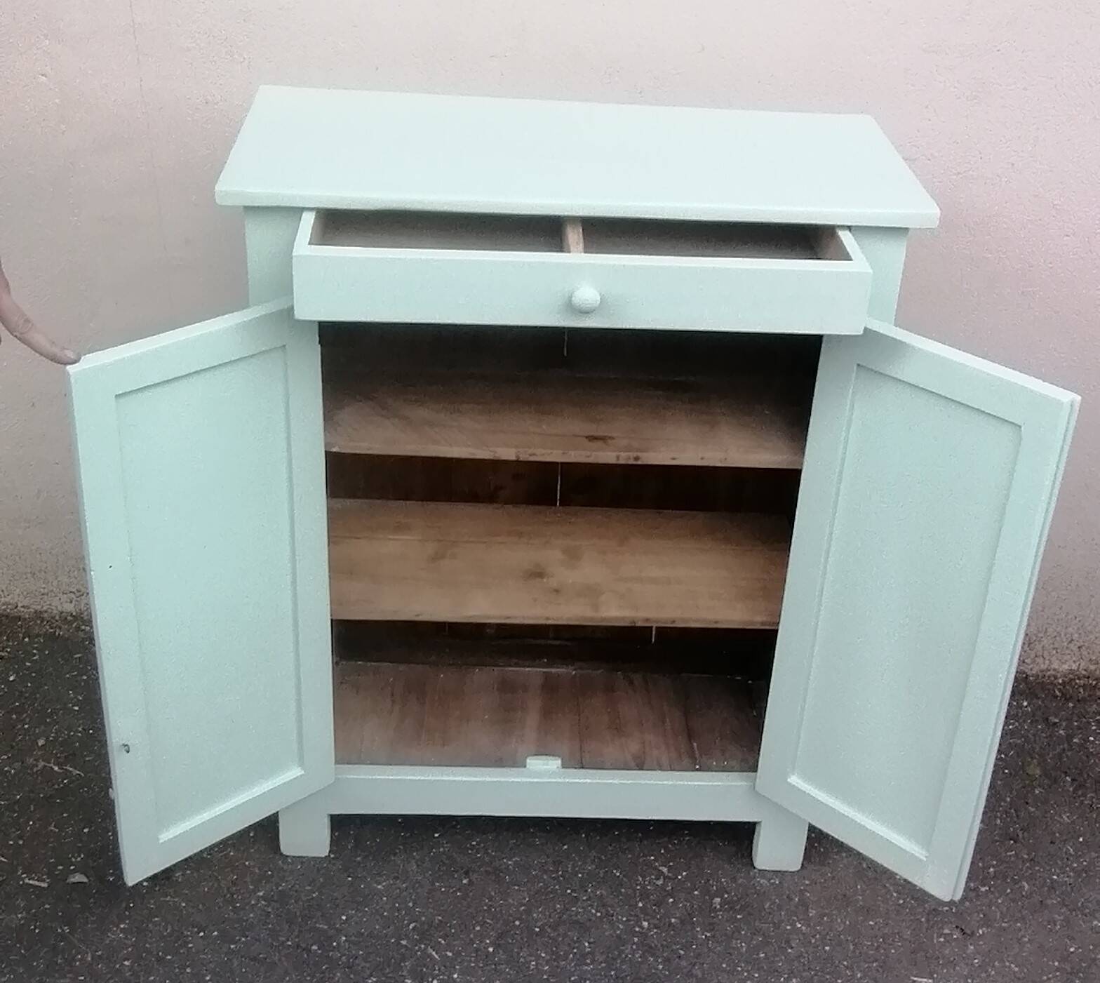 Vintage water green Parisian furniture from the 1940s