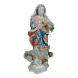 Antique small wooden sculpture, Immaculate Virgin, South America, 19th century