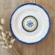 Mismatched yellow & blue plates