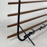 Coat rack 1950 metal and vintage wood