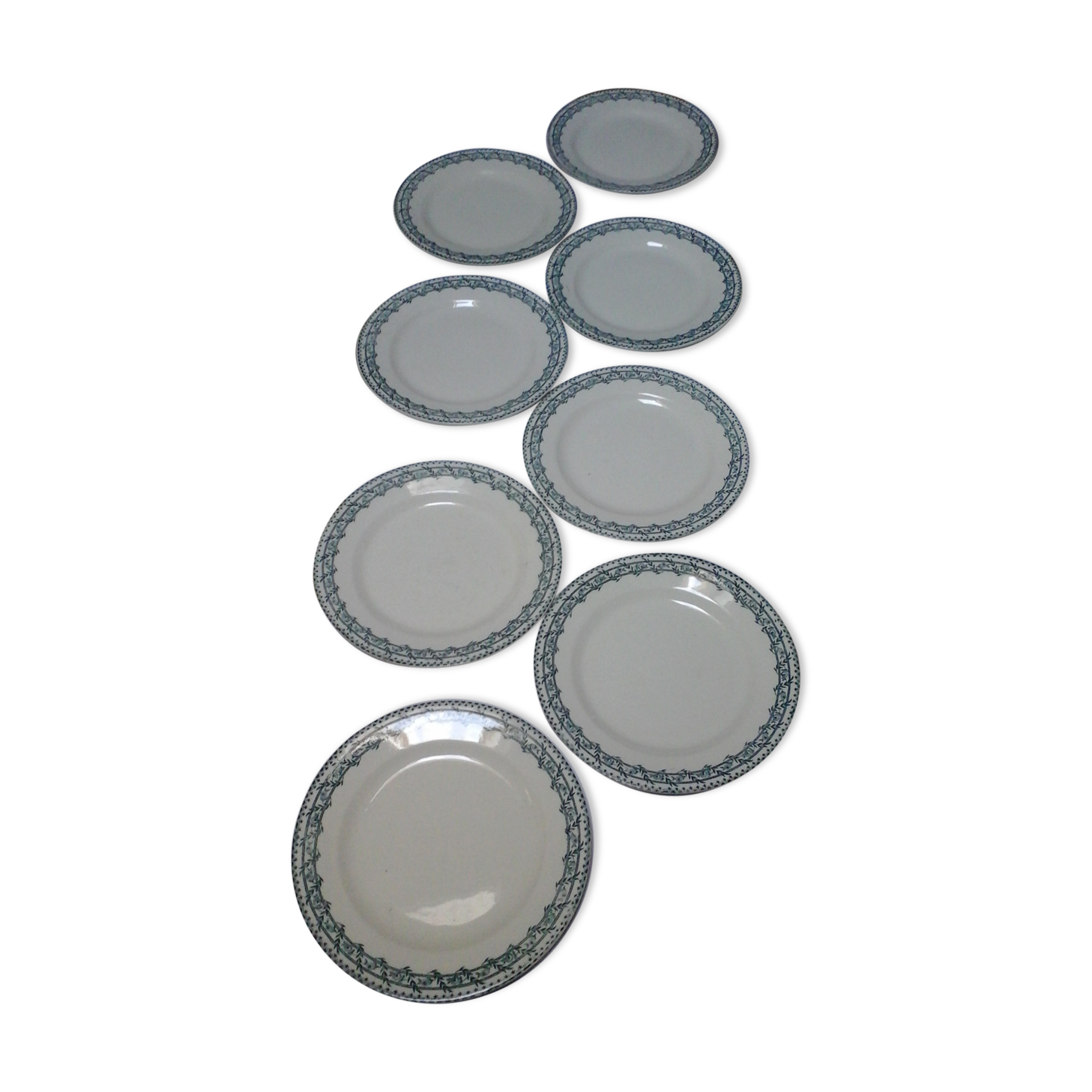 Set of 8 dinner plates Primerose Earth iron