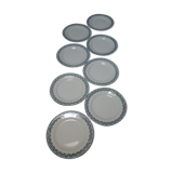 Set of 8 dinner plates Primerose Earth iron