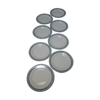 Set of 8 dinner plates Primerose Earth iron