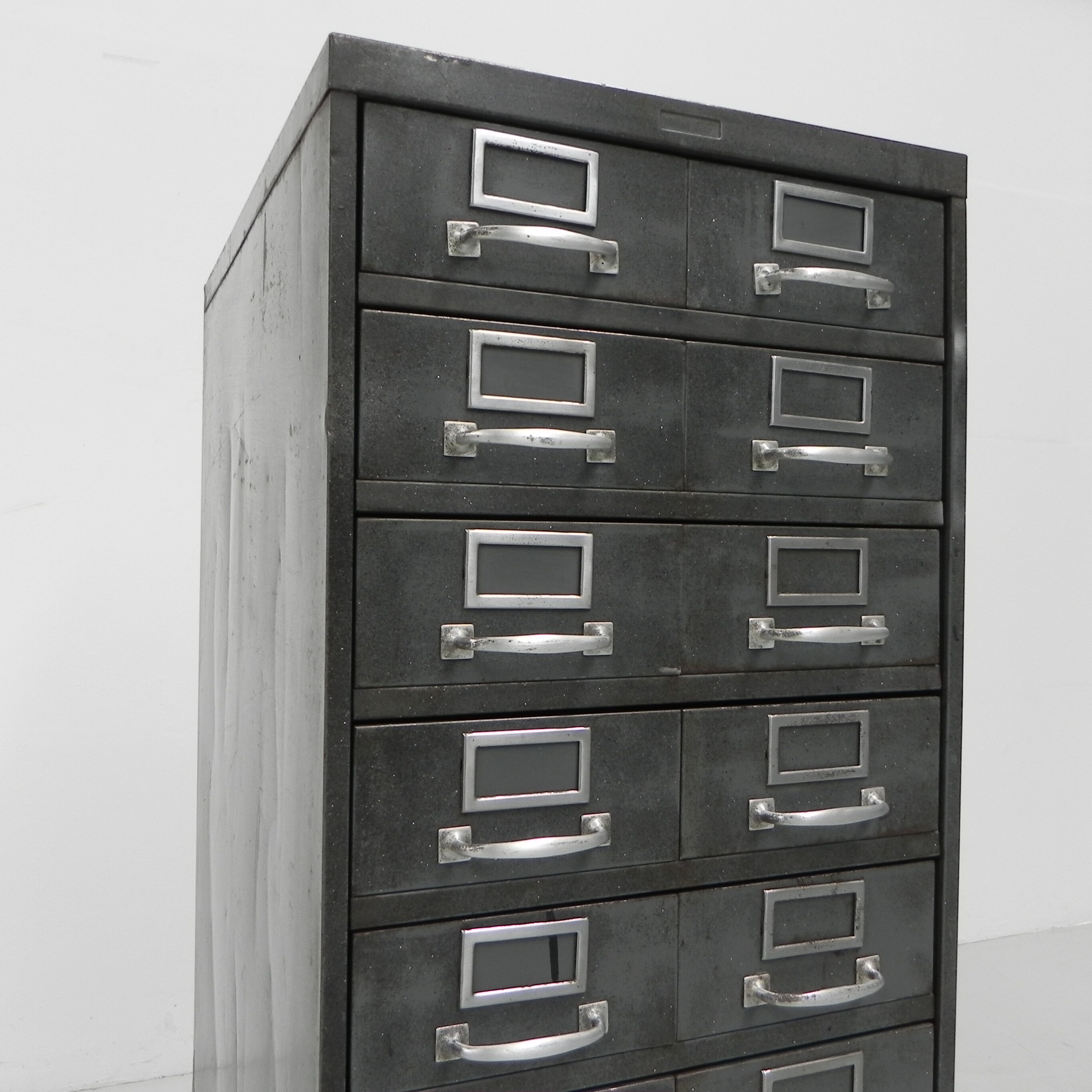 Industrial Steel Chest of Drawers with 20 Drawers