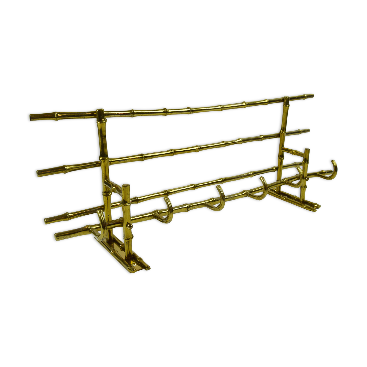 Bamboo-like coat rack in bronze
