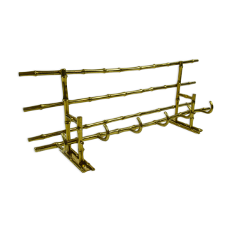 Bamboo-like coat rack in bronze