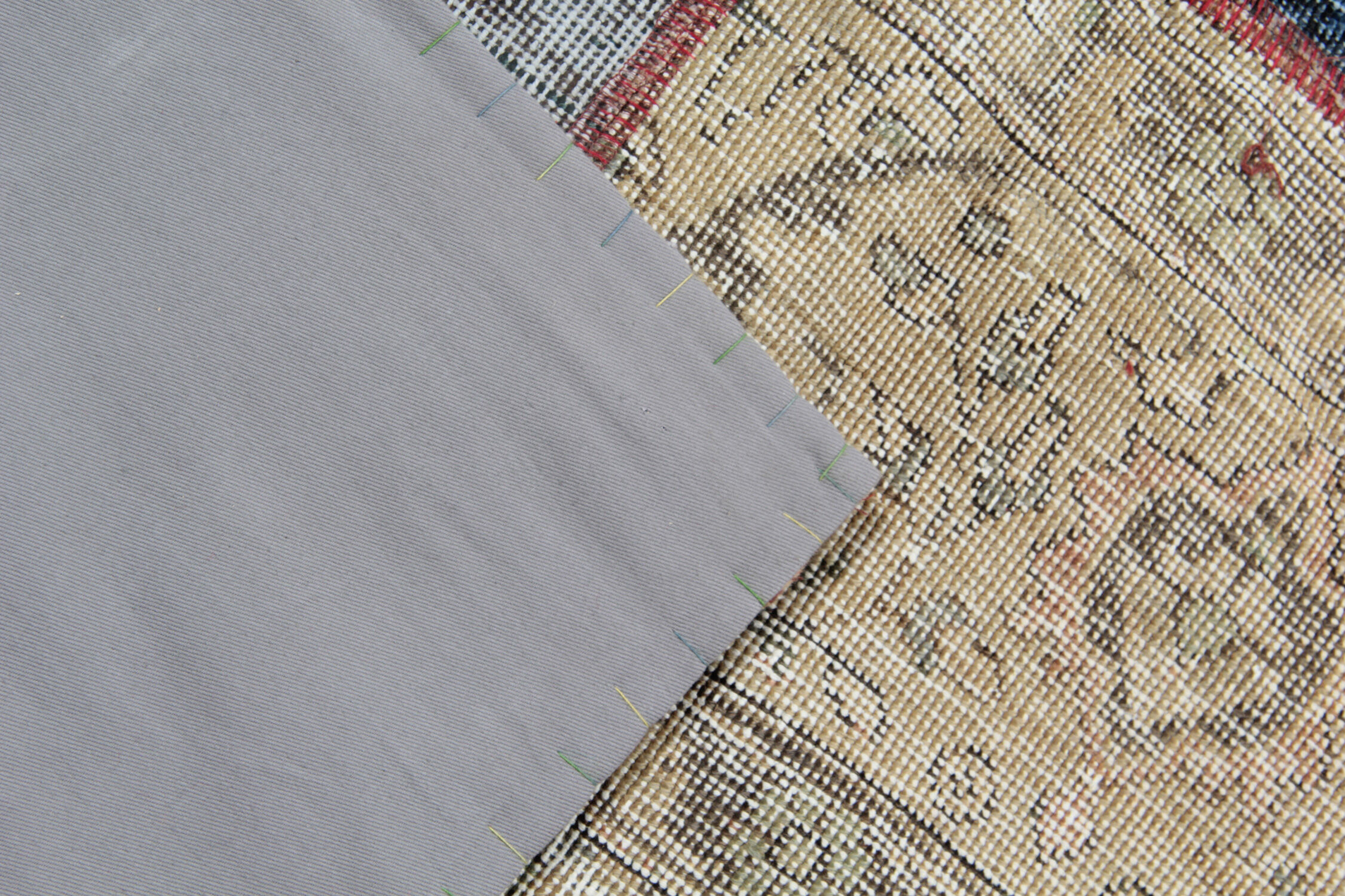 Bold patchwork area rug handwoven oriental wool carpet- 200x300cm