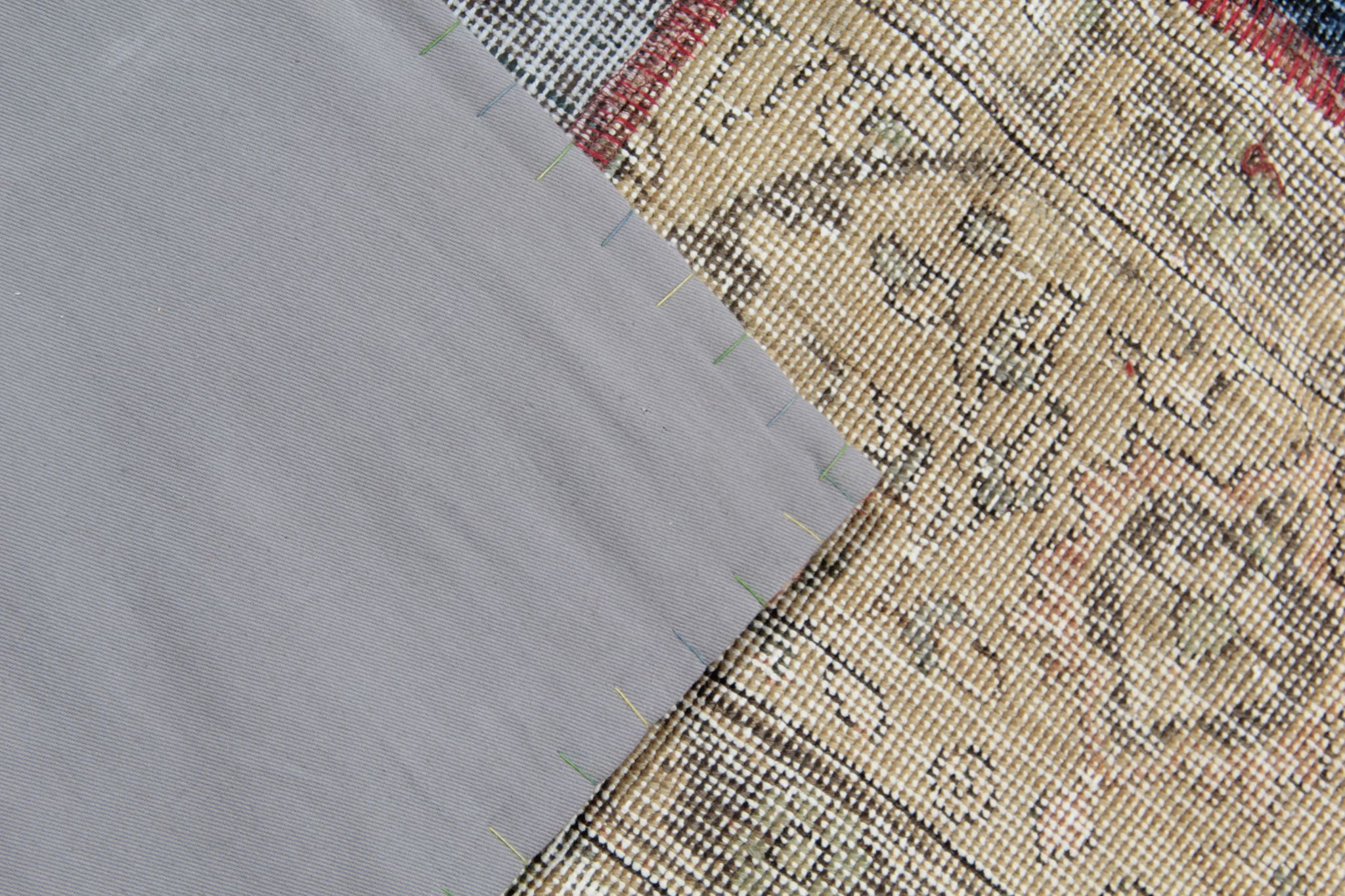 Bold patchwork area rug handwoven oriental wool carpet- 200x300cm