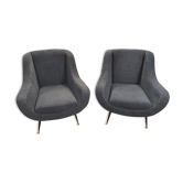 Pair of Italian armchairs 1950 design isa bergam