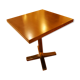 Restaurant table in solid beech central column with polished brass ring