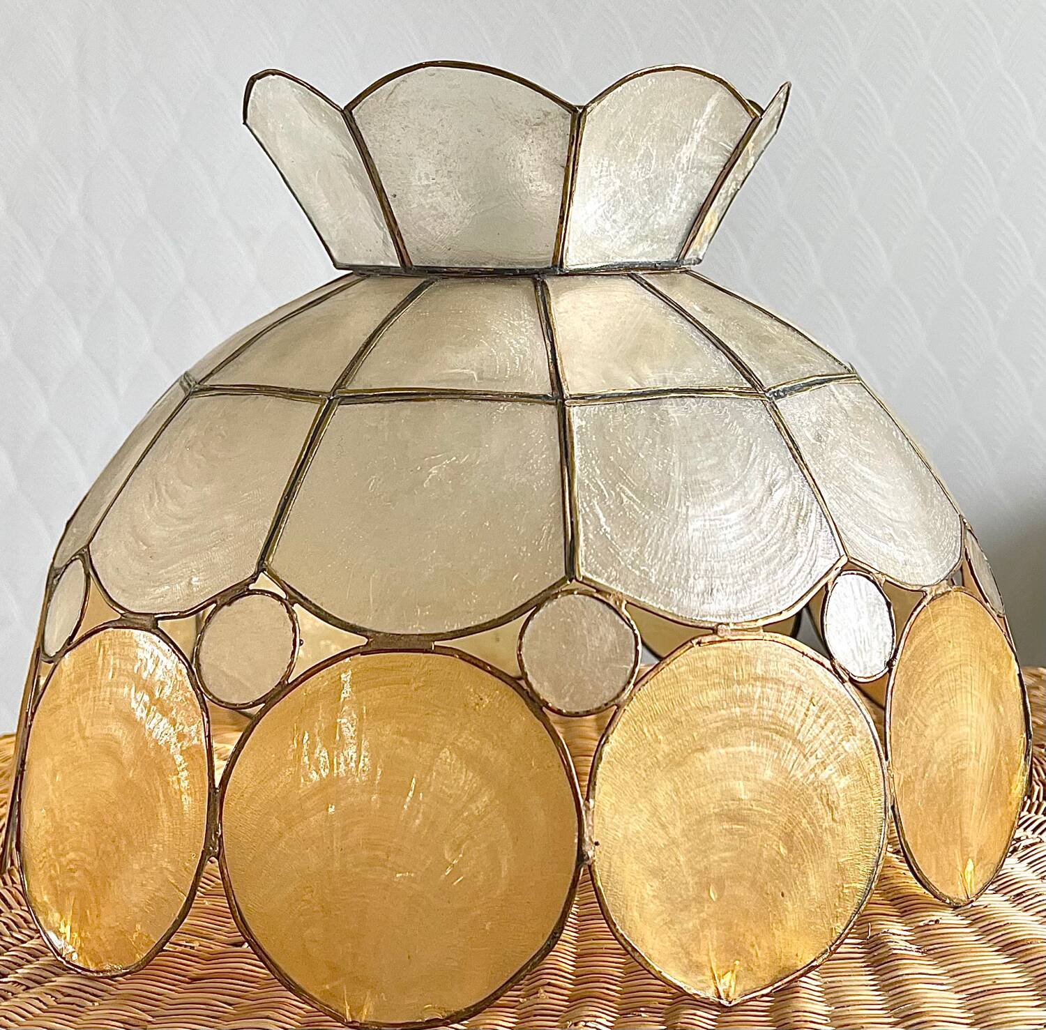 Mother-of-pearl and brass lampshade