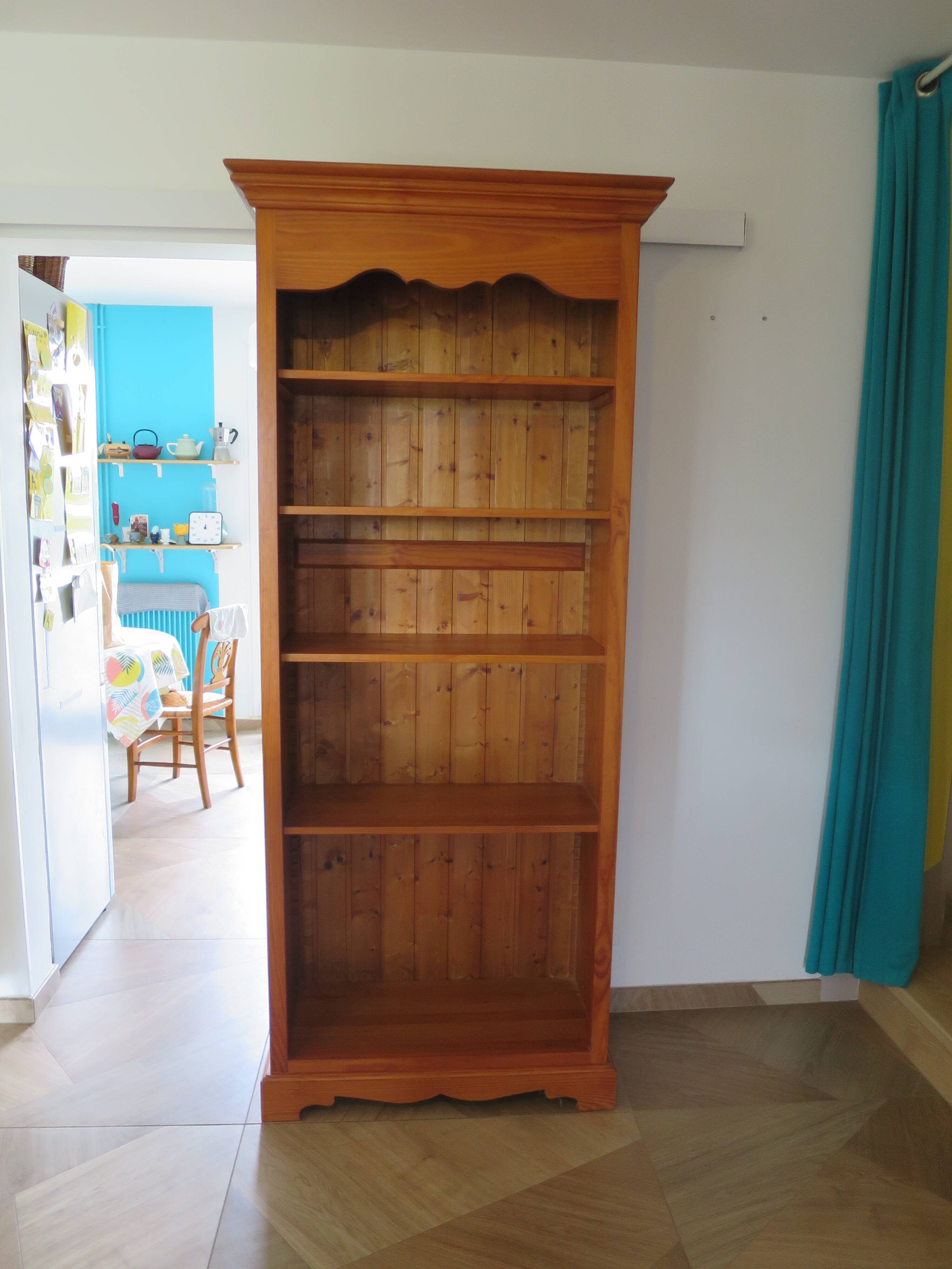 Beautiful bookshelf - solid pine - 5 shelves - country style - natural colour