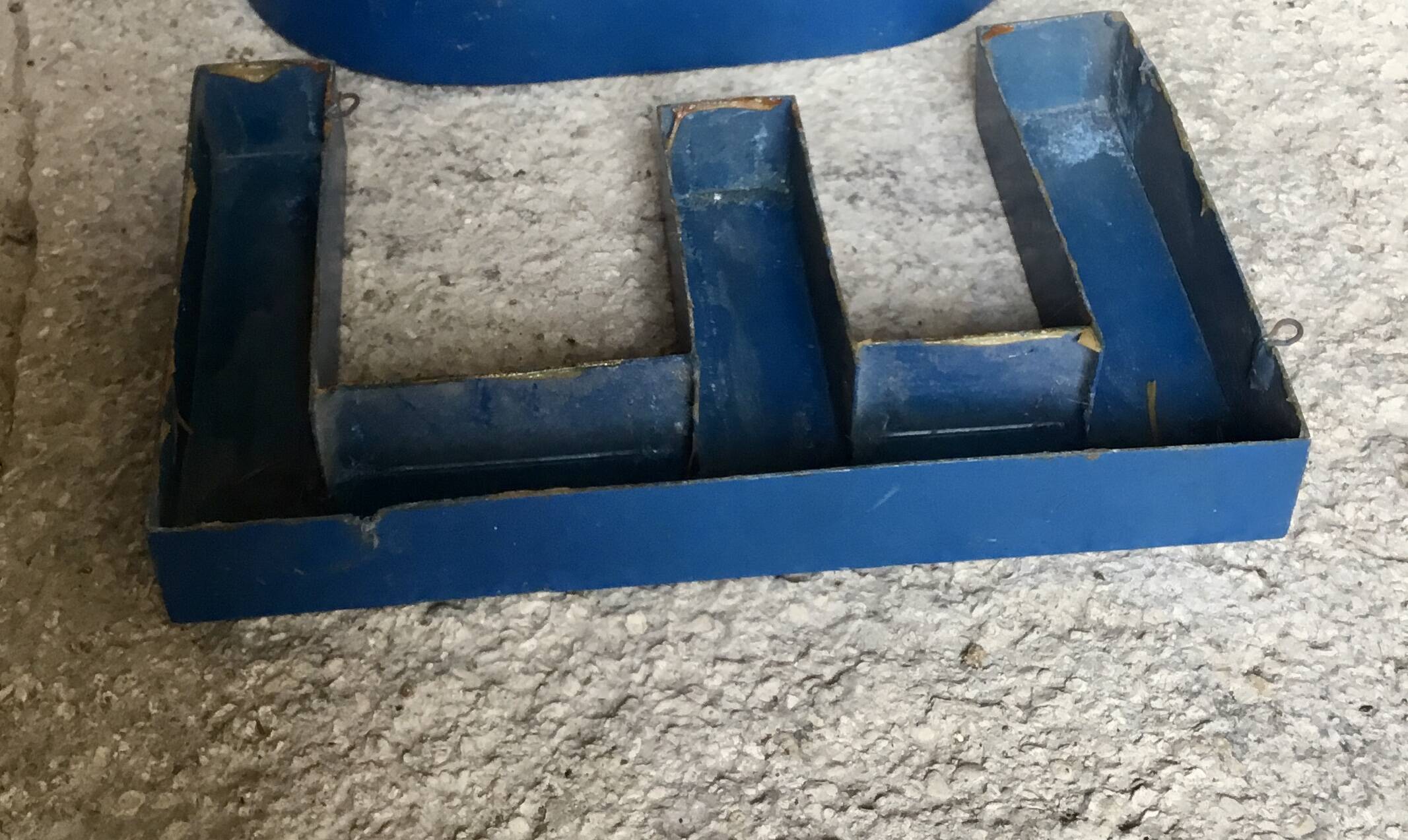 Metal sign letters forming the word GARAGE - vintage workshop