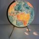 Globe vintage 1975 terrestre verre tripode doré Taride - 32 cm