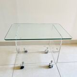Desserte / Table Basse David Lange pour Roche Bobois Plexiglas & Verre 1970