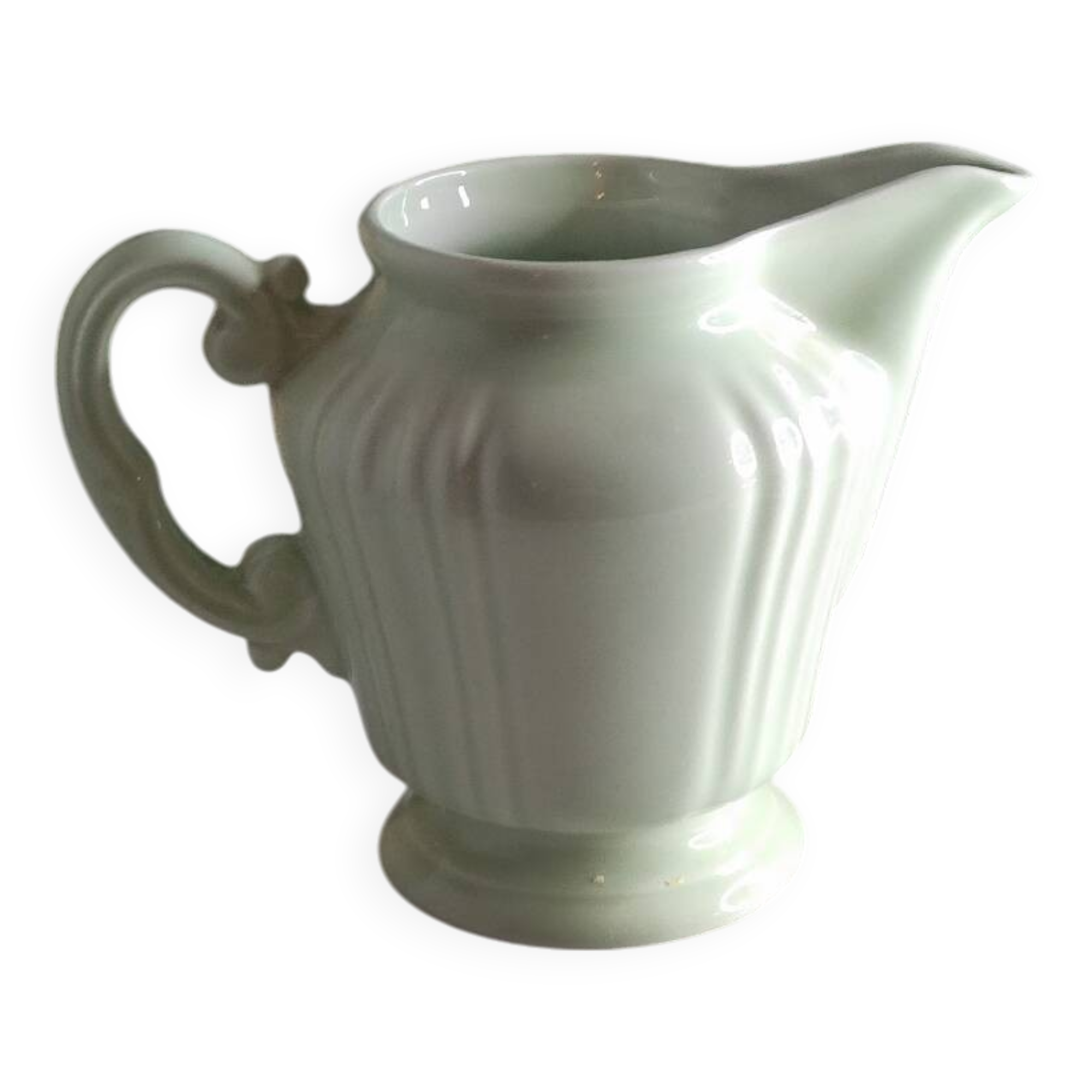 Green ceramic milk jug