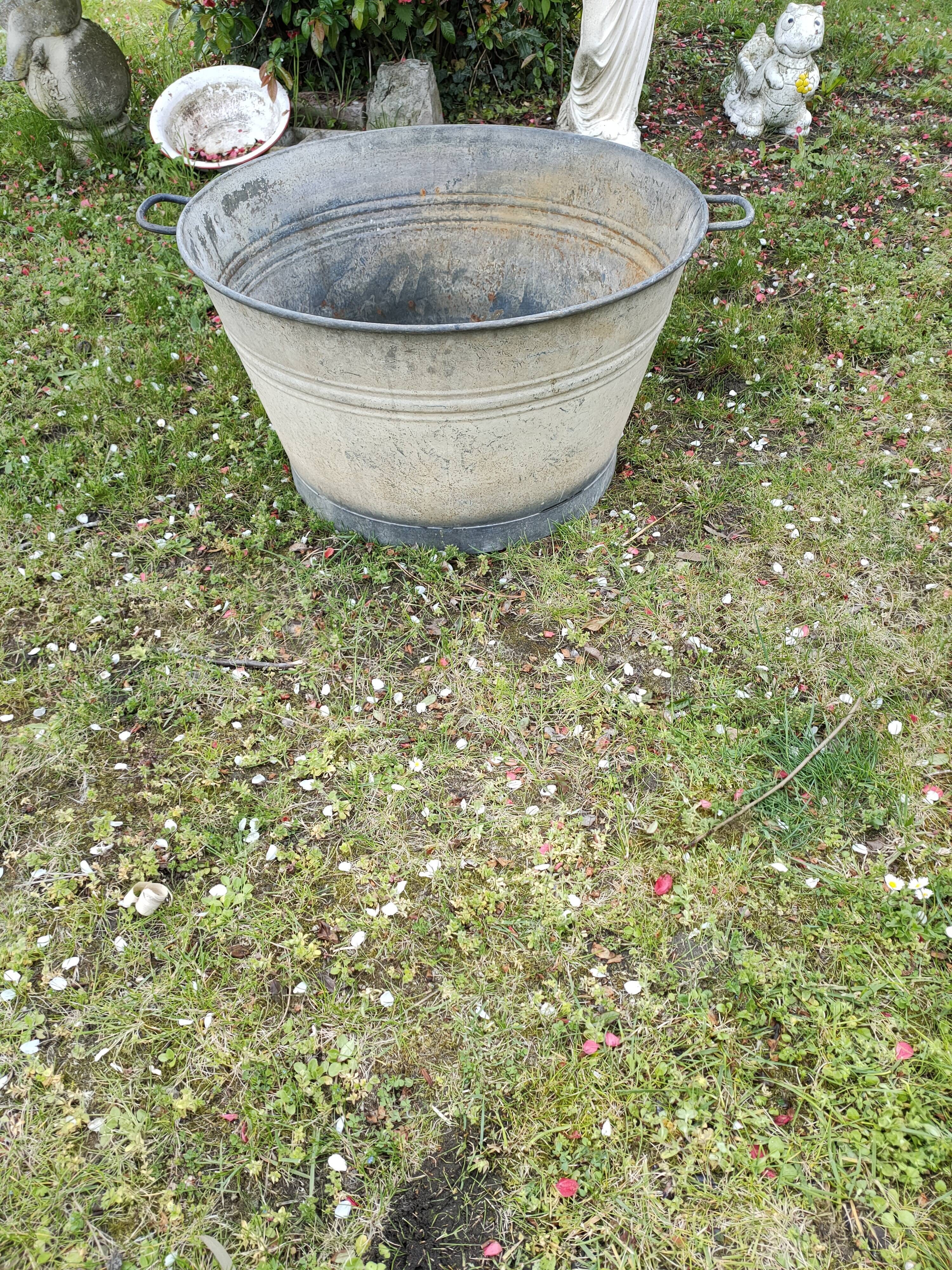 Old zinc basin