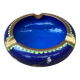 Antique Chinese Bronze Cloisonne Enamel Ashtray Vintage Flower Pattern