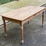 19th-century Louis XVI solid oak farmhouse table, 140cm.
