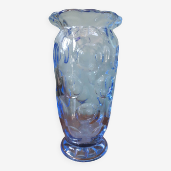 Very original vintage vase in blue glass