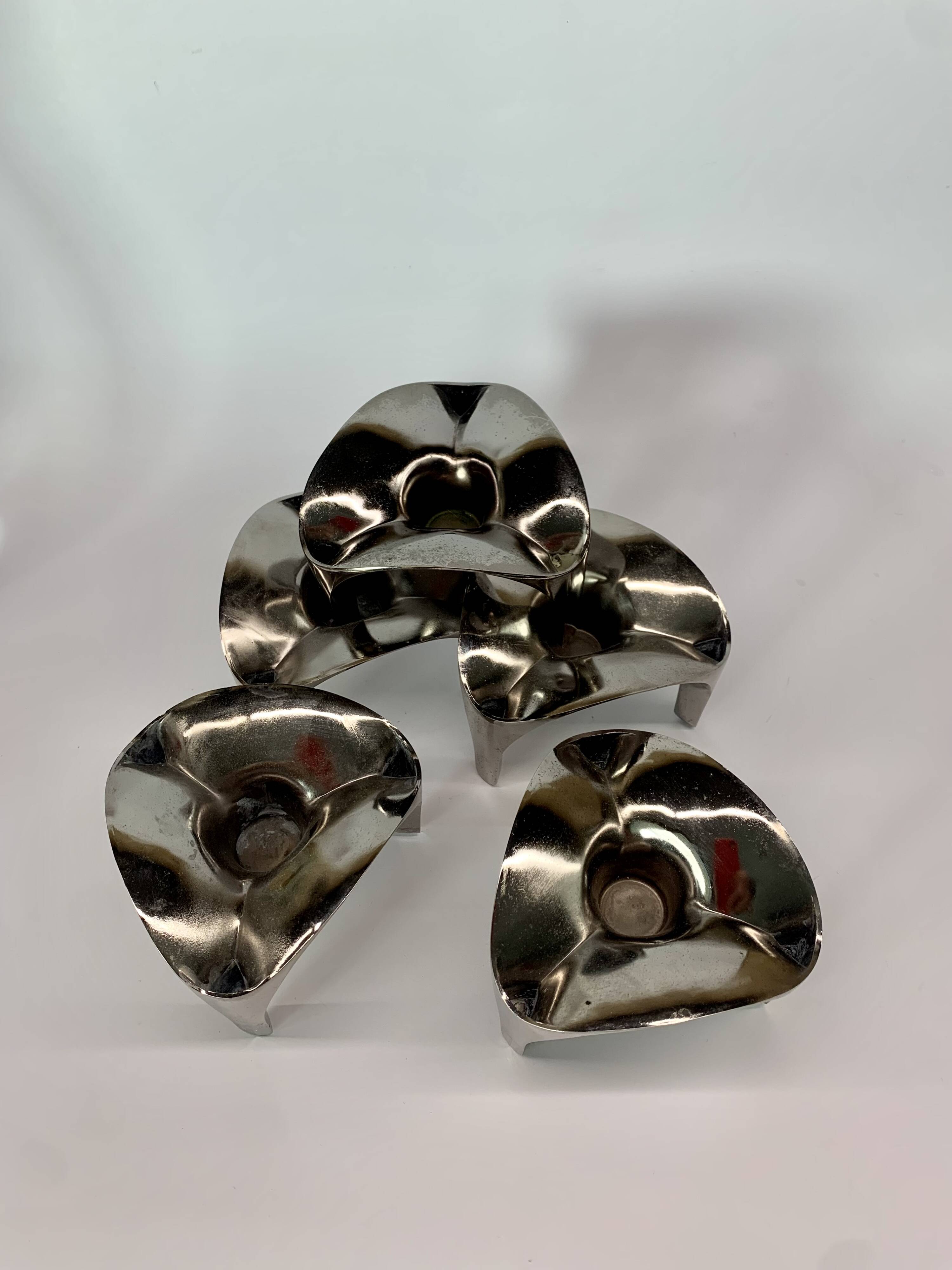 Stackable Candleholder set of 5, Germany 1970s