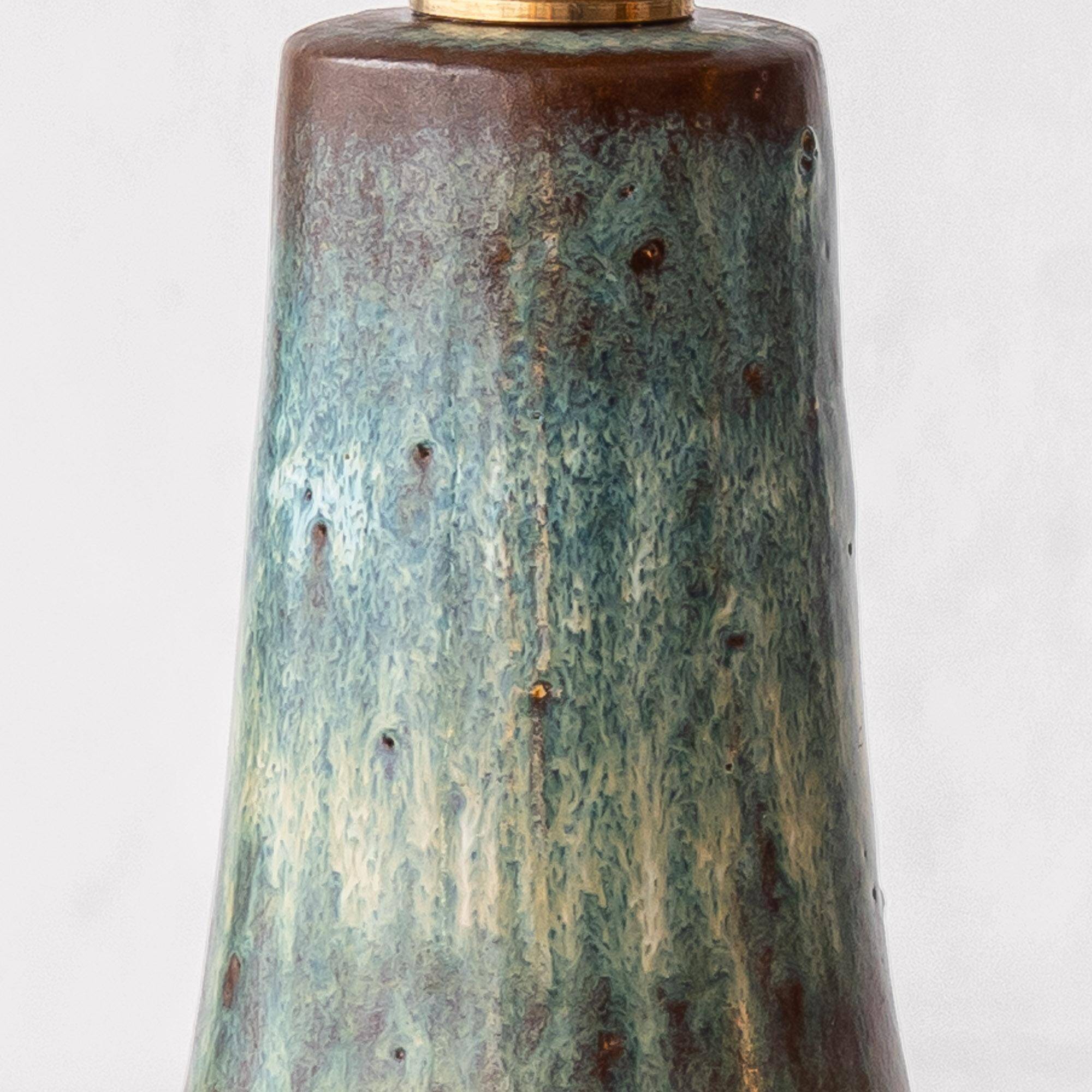Pair of Søholm Stentøj table lamps, modern organic glazed stoneware, 1960s
