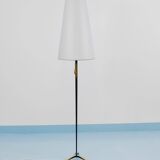 Mid-Century brass floor lamp by Rupert Nikoll, manual switch by Carl Aubock, Austria, 1950.