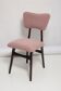 Mid-century "Butterfly" dining chair in pink boucle and walnut beech, Poland, 1960.