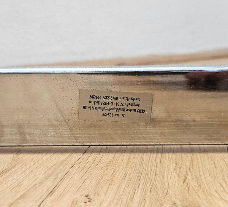 Pair of Midcentury Cantilevered Glass & Chrome Coffee Tables GEBRA, 1980s