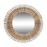 Vintage rattan sun mirror